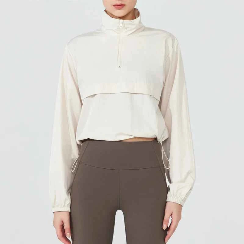 VITALINOVO Women's Athletic Jacket Lightweight Quarter Zip Pullover For Golf Hiking Running Windbreaker UPF50+ Waterproof Jacket