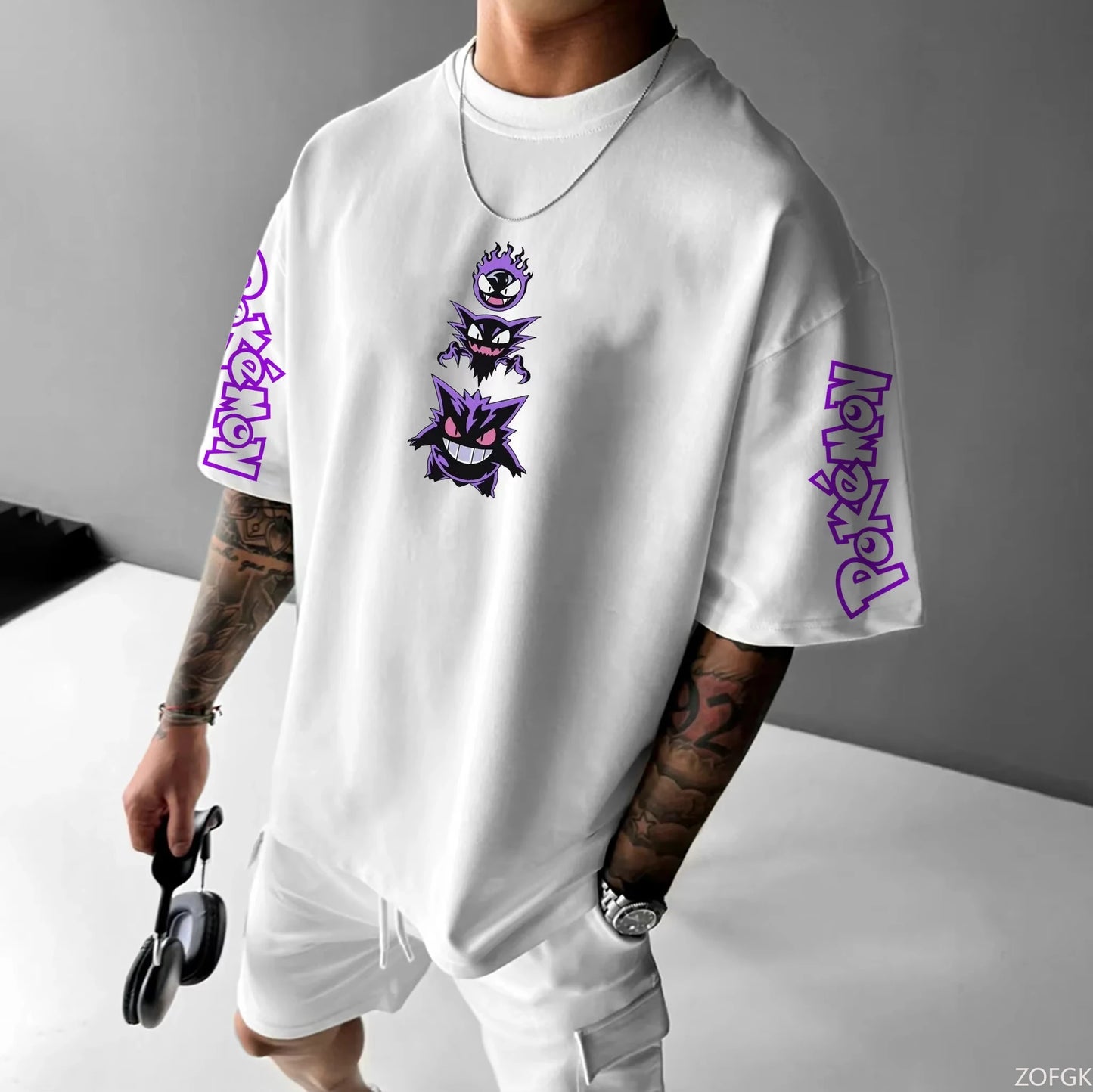 Pokémon Mewto & Gengar Print Oversized T-Shirts™