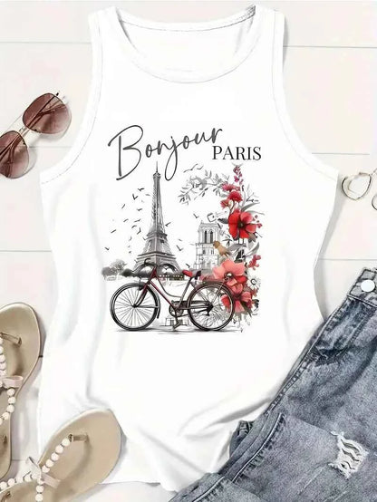 Paris Streetwear Text Print T-shirt™
