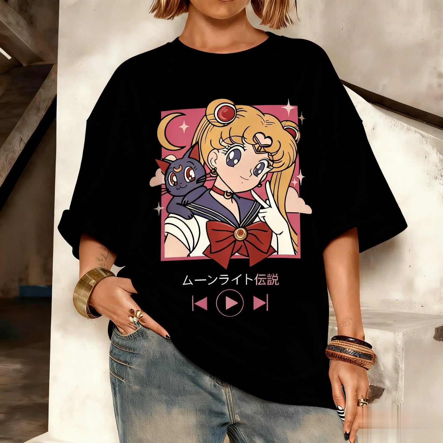 Oversized Kawaii Sailor Streetwear T-Shirt™