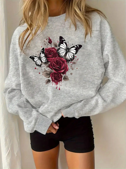 Oversized Urban Flower Print Sweater™