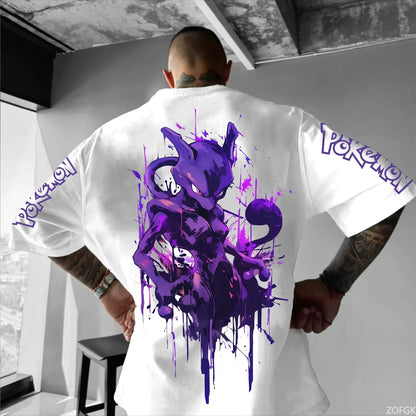 Pokémon Mewto & Gengar Print Oversized T-Shirts™